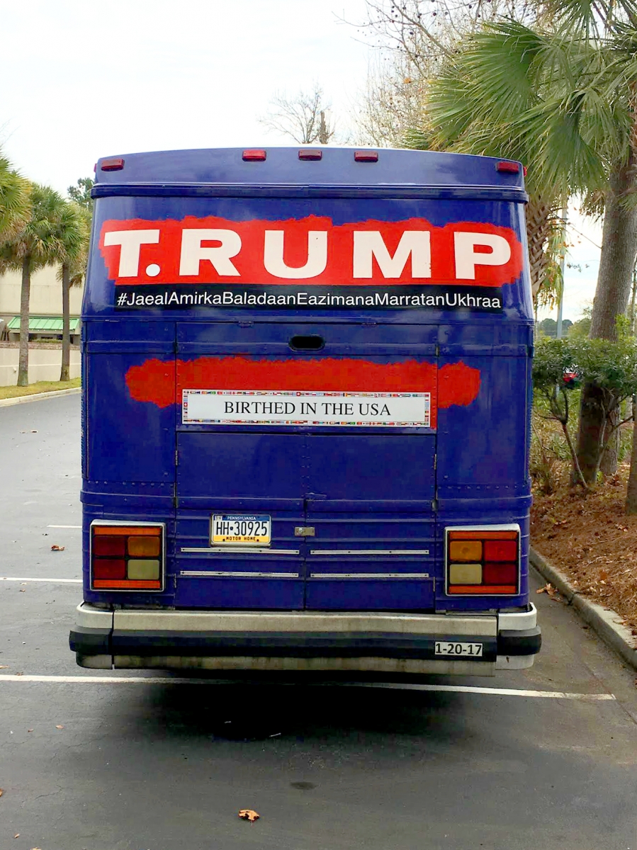 Back of the T.RUMP Bus         